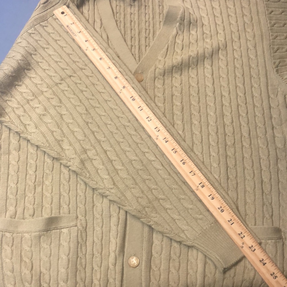 Vintage Pringle Cable Wool Grandpa Button Cardigan Sweater Mens Unisex Small - Picture 12 of 12